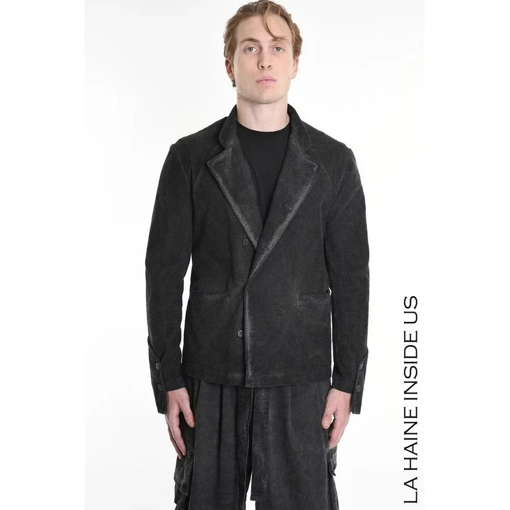 LA HAINE INSIDE US Men's Designer Jacket Ribbed Dyed Cold Gun NWT Size L - Picture 2 of 9